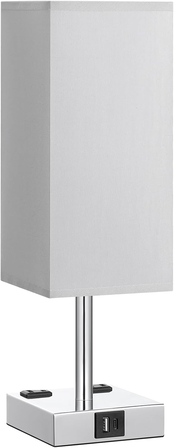 Touch Bedside Table Lamp for Bedroom - Dimmable, USB C+A, 2 AC Outlets